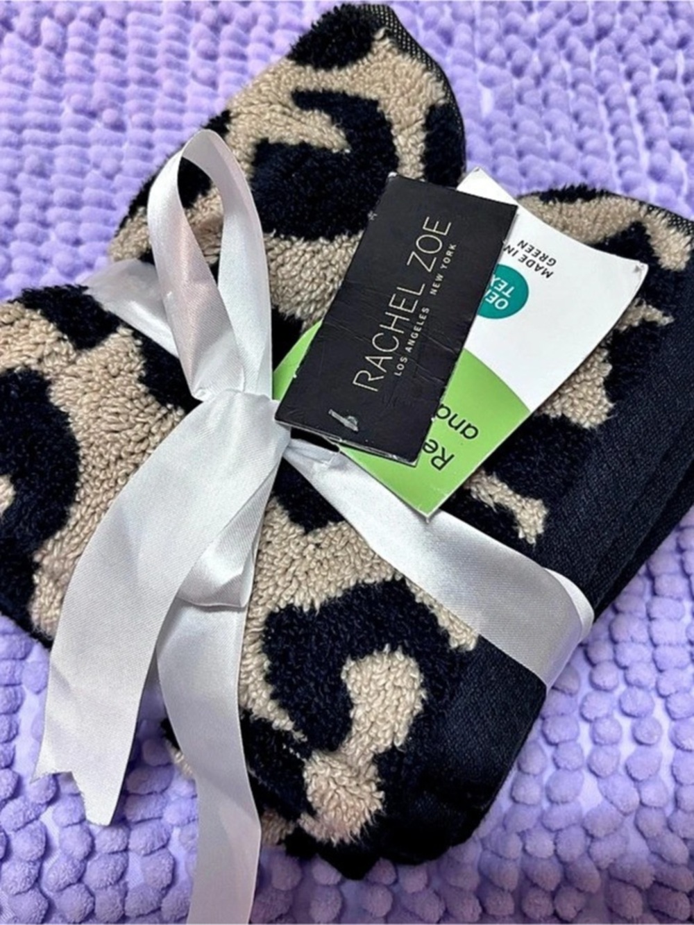 Rachel Zoe Animal Print hand towels leopard NWT